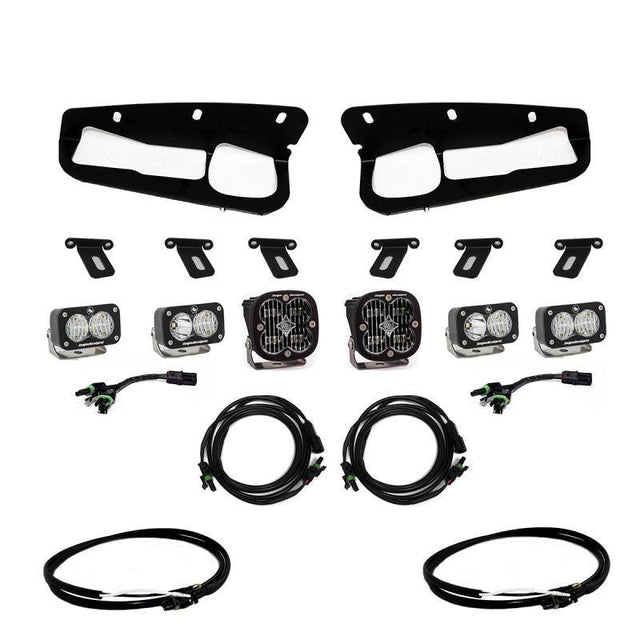 Baja Designs 2021+ Ford Bronco Clear SAE Fog Pocket Kit w/Upfitter Baja Designs Fog Lights  AXOPROS