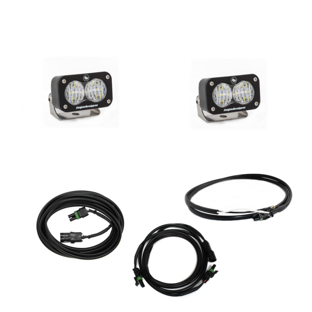Baja Designs Jeep JL LED Light Kit Reverse Kit w/ Upfitter Dual S2 Sport w/C Baja Designs Light Bars & Cubes  AXOPROS