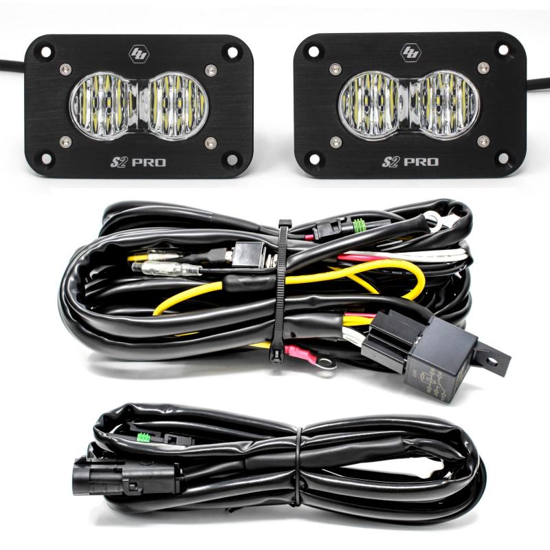 Baja Designs S2 Pro Wide Cornering Pair Flush Mount LED Light Pod Kit Baja Designs Light Bars & Cubes  AXOPROS