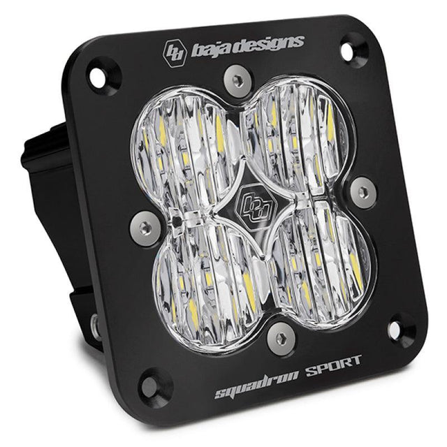 Baja Designs Squadron Sport Black Wide Cornering Pattern Flush Mount LED Light Pod - Clear Baja Designs Light Bars & Cubes  AXOPROS