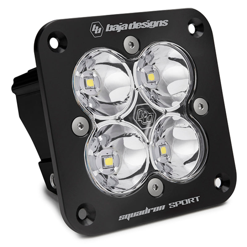 Baja Designs Squadron Sport Work/Scene Pattern Black Flush Mount LED Light Pod - Clear Baja Designs Light Bars & Cubes  AXOPROS