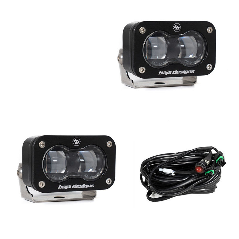 Baja Designs Universal S2 SAE Spot LED (Pair) - Clear Baja Designs Light Bars & Cubes  AXOPROS