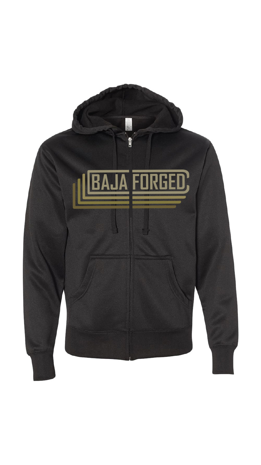 BAJA FORGED POLY-TECH HOODED FULL-ZIP SWEATSHIRT - BLACK - S Baja Forged Hoodie  AXOPROS