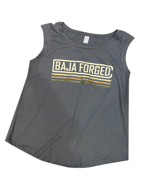 BAJA FORGED WOMEN'S JERSEY MUSCLE TANK - ASPHALT GREY - S Baja Forged Tank Top  AXOPROS