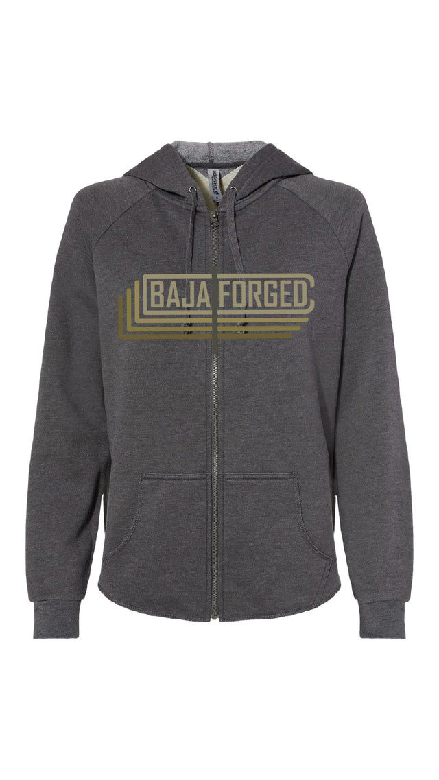 BAJA FORGED WOMEN'S ZIP-UP SWEATSHIRT - SHADOW GREY - S Baja Forged Hoodie  AXOPROS
