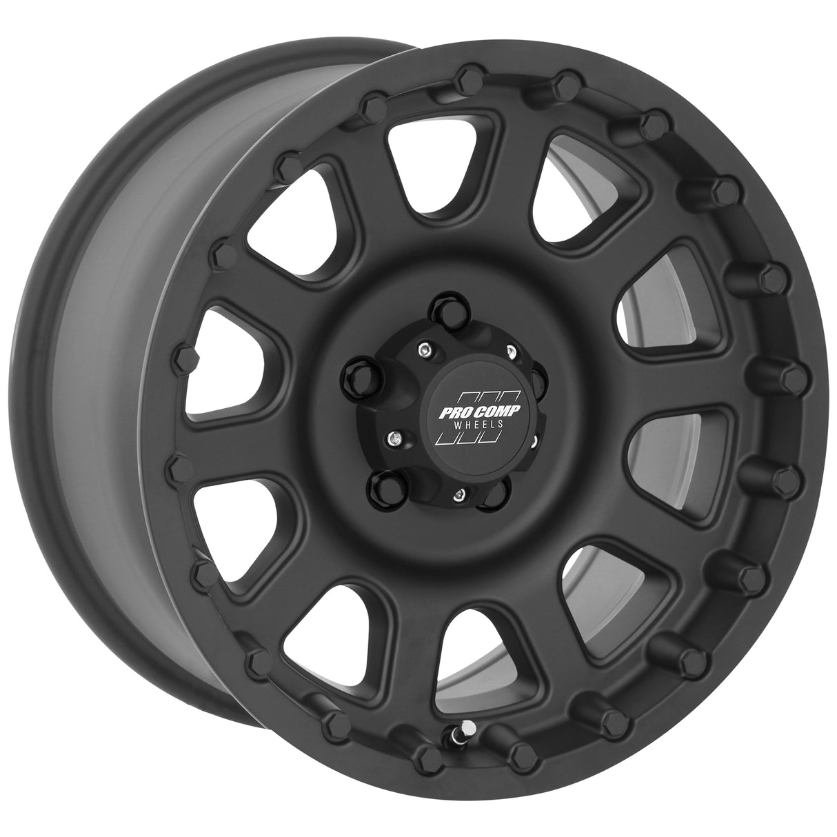 Bandido Matte Black 16x8 5x4.5 4.5BS Offset 0mm Cap P/N 703154500 Pro Comp Wheel  AXOPROS