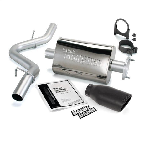 Banks Power 04-06 Jeep 4.0L Wrangler Unlimited Monster Exhaust Sys - SS Single Exhaust w/ Black Tip Banks Power Catback  AXOPROS