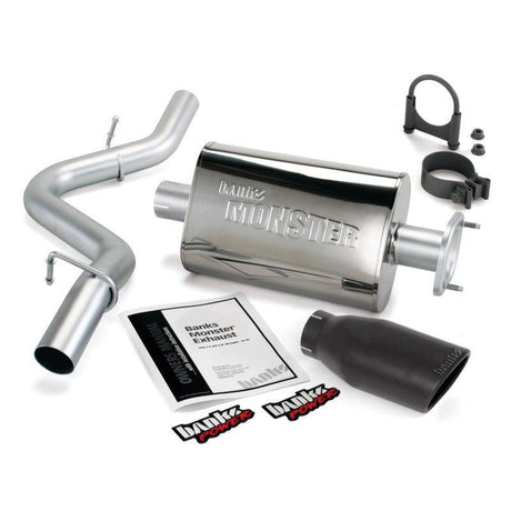 Banks Power 04-06 Jeep 4.0L Wrangler Unlimited Monster Exhaust Sys - SS Single Exhaust w/ Black Tip Banks Power Catback  AXOPROS