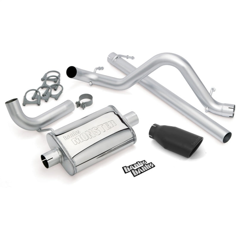 Banks Power 07-11 Jeep 3.8L Wrangler - 2dr Monster Exhaust System - SS Single Exhaust w/ Black Tip Banks Power Catback  AXOPROS