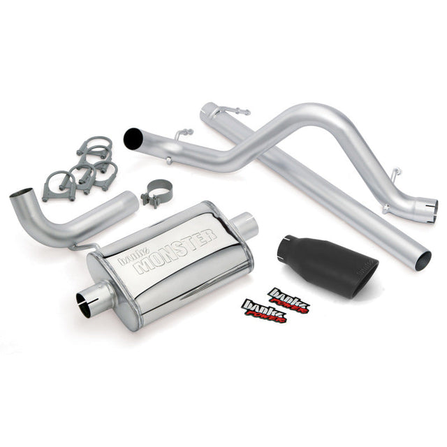Banks Power 07-11 Jeep 3.8L Wrangler - 2dr Monster Exhaust System - SS Single Exhaust w/ Black Tip Banks Power Catback  AXOPROS