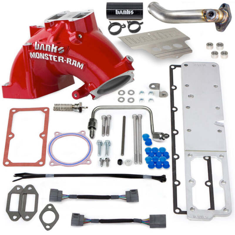 Banks Power 13-18 Dodge RAM 6.7L Monster-Ram Intake System W/Fuel Line-Chassis Cab Red Banks Power Short Ram Air Intakes  AXOPROS