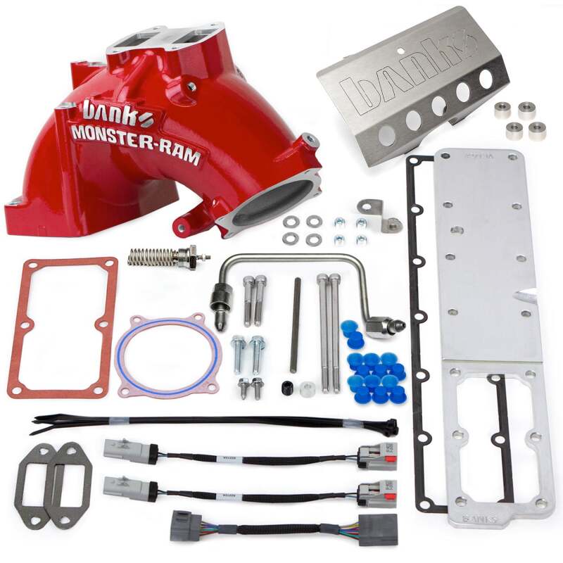 Banks Power 13-18 Ram 6.7L Diesel Monster-Ram Intake System Gen-2 w/Fuel Line - Red w/Heater System Banks Power Short Ram Air Intakes  AXOPROS