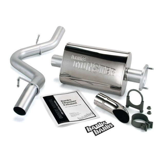 Banks Power 91-95 Jeep 4.0L Wrangler Monster Exhaust System - SS Single Exhaust w/ Chrome Tip Banks Power Catback  AXOPROS