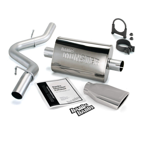 Banks Power 97-99 Jeep 2.5/4.0L Wrangler Slip Fit Cat Monster Exh Sys - SS Single Exh w/ Chrome Tip Banks Power Catback  AXOPROS