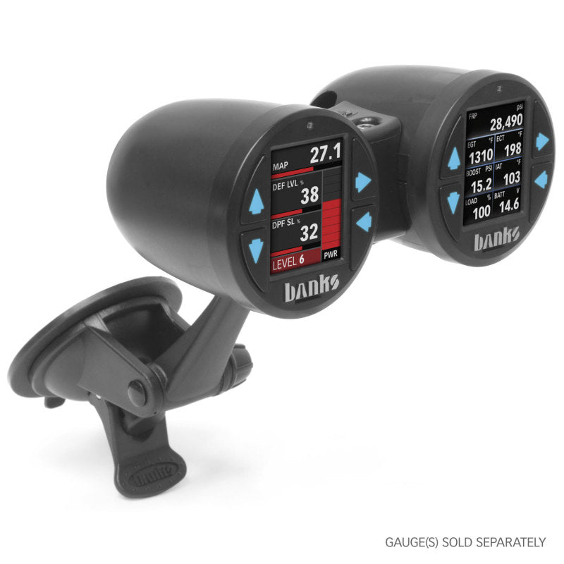 Banks Power Dual Gauge Pod Suction Mount For iDash 1.8 And 52mm Gauges Banks Power Gauge Pods  AXOPROS