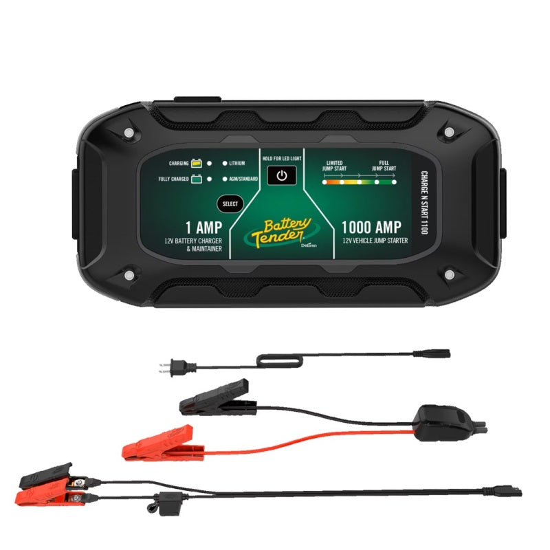 Battery Tender Charge N Start 1100 1A Battery Charger & 1000A Jump Starter Battery Tender Battery Chargers  AXOPROS
