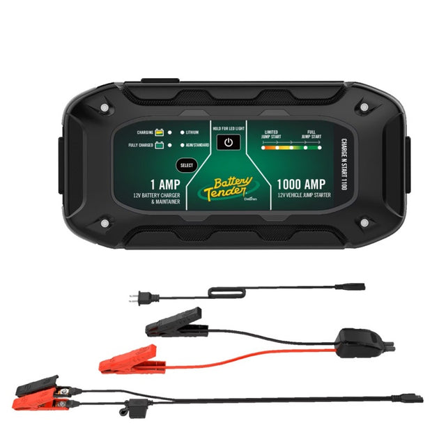 Battery Tender Charge N Start 1100 1A Battery Charger & 1000A Jump Starter Battery Tender Battery Chargers  AXOPROS