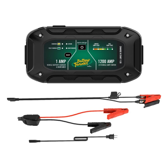 Battery Tender Charge N Start 1120 1A Battery Charger & 1200A Jump Starter Battery Tender Battery Chargers  AXOPROS