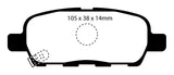 EBC 08-13 Infiniti EX35 3.5 Ultimax2 Rear Brake Pads EBC Brake Pads - OE  AXOPROS