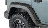 Bushwacker 07-18 Jeep Wrangler Unlimited Pocket Style Flares 2pc 4-Door Sport Utility Only - Black Bushwacker Fender Flares  AXOPROS