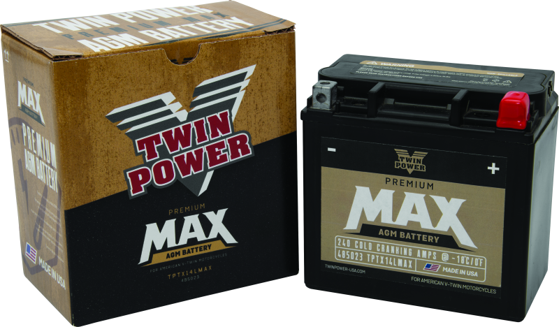 Twin Power GYZ-16HL Premium MAX Battery Replaces H-D 65958-04 Made in USA 240 CCA TwinPower Batteries  AXOPROS