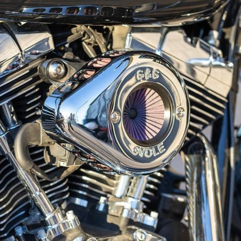 S&S Cycle 01-17 BT Stealth Air Stinger Kit w/ Chrome Teardrop S&S Cycle Air Intake Components  AXOPROS