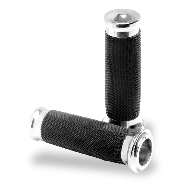 Performance Machine Contour Renthal Wrapped Grips - Chrome Performance Machine Grips  AXOPROS