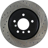 StopTech 06 BMW 330 / 07-09 BMW 335 Slotted & Drilled Left Rear Rotor Stoptech Brake Rotors - Slot & Drilled  AXOPROS
