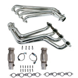 BBK 10-15 Camaro LS3 L99 Long Tube Exhaust Headers With Converters - 1-3/4 Chrome BBK Headers & Manifolds  AXOPROS