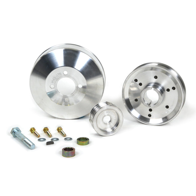 BBK 1996-2001 MUSTANG GT/COBRA 3 PC UNDER DRIVE PULLEY KIT (ALUMINUM) BBK Performance Parts Engine Under Drive Pulley Kit  AXOPROS