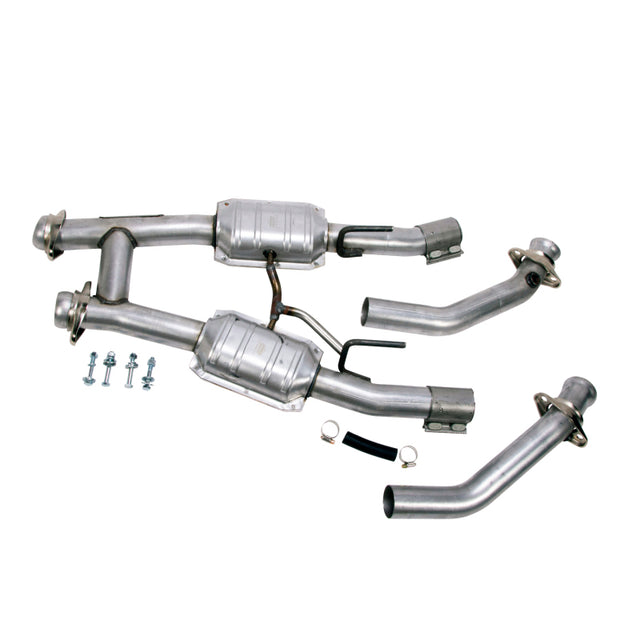 BBK 86-93 Mustang 5.0 High Flow H Pipe With Catalytic Converters - 2-1/2 BBK Downpipe Back  AXOPROS