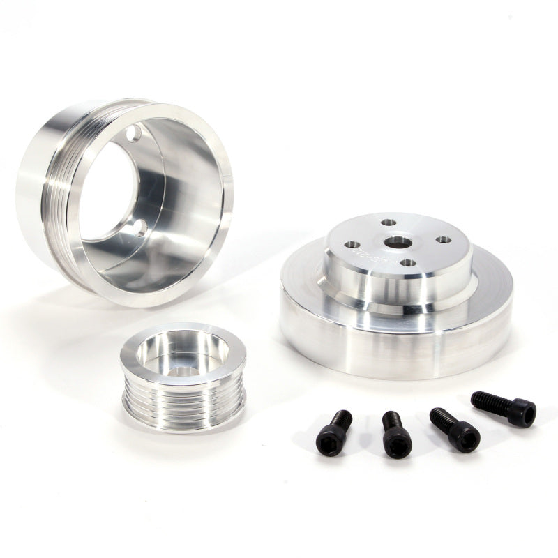 BBK 86-93 Mustang 5.0 Underdrive Pulley Kit - Lightweight CNC Billet Aluminum (3pc) BBK Pulleys - Crank, Underdrive  AXOPROS