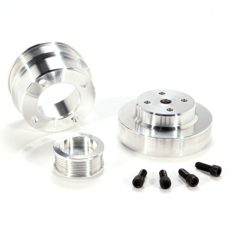 BBK 86-93 Mustang 5.0 Underdrive Pulley Kit - Lightweight CNC Billet Aluminum (3pc) BBK Pulleys - Crank, Underdrive  AXOPROS