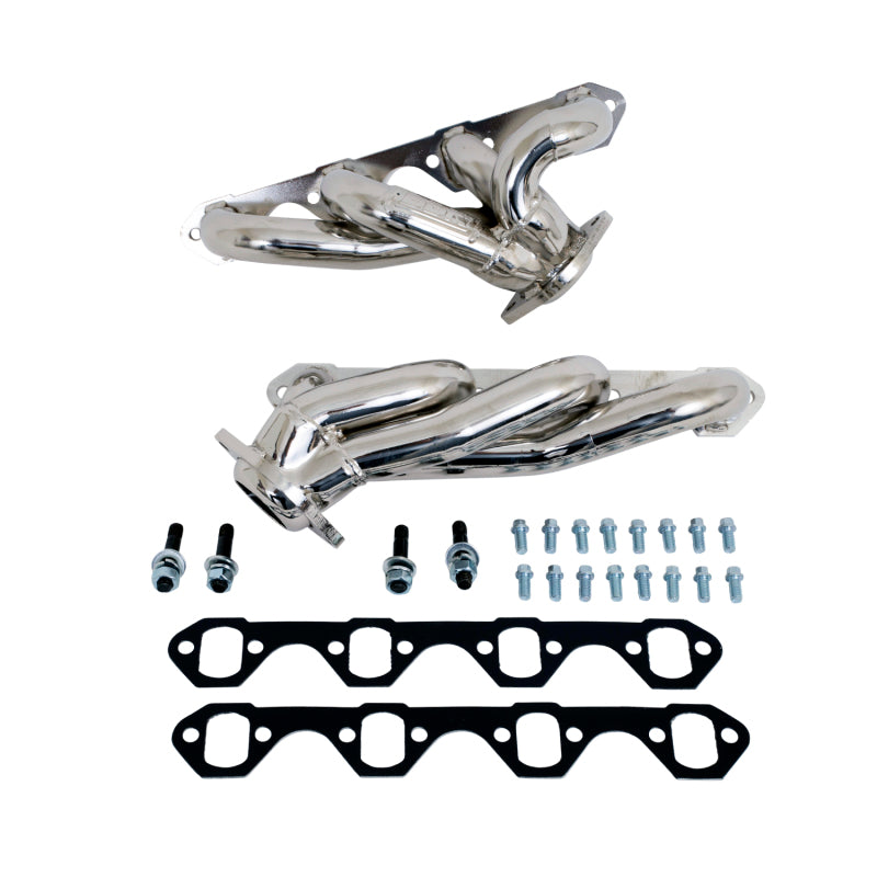 BBK 87-95 Ford F150 Truck 5.0 302 Shorty Unequal Length Exhaust Headers - 1-5/8 Silver Ceramic - AXOPROS