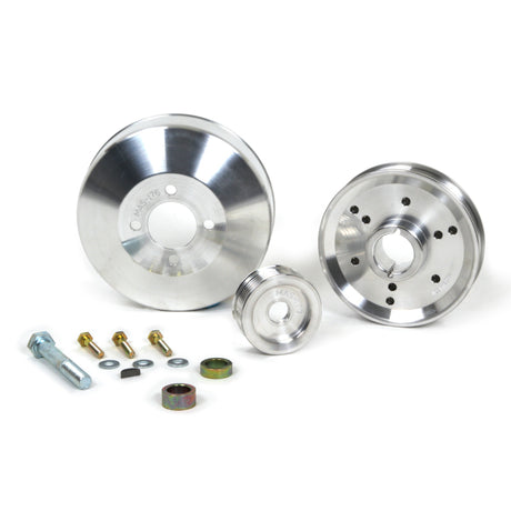 BBK 96-01 Mustang 4.6 GT Cobra Underdrive Pulley Kit - Lightweight CNC Billet Aluminum (3pc) BBK Pulleys - Crank, Underdrive  AXOPROS