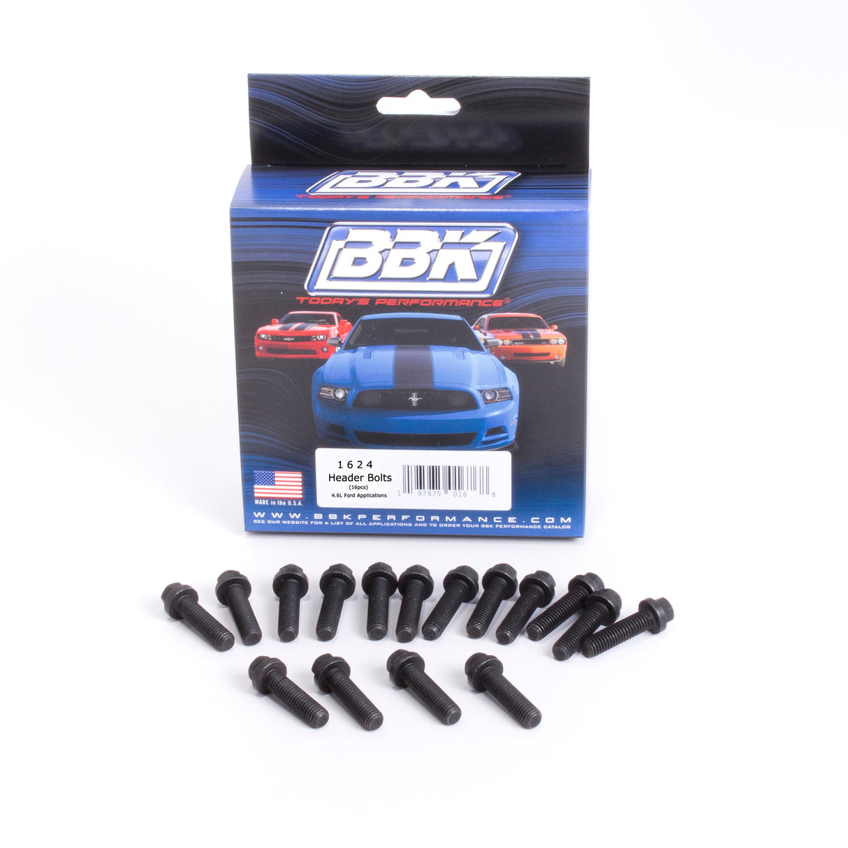 BBK EXHAUST HEADER BOLT KIT- FORD 4.6 - M8X1.25X30MM- 16 PIECES BBK Performance Parts Exhaust Header Bolt  AXOPROS