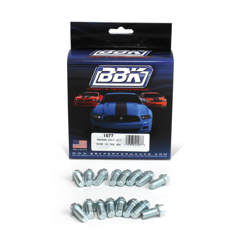 BBK Ford SBF 302 351W Exhaust Header Bolt Kit - 3/8-16 0.75in (16) BBK Bolts  AXOPROS
