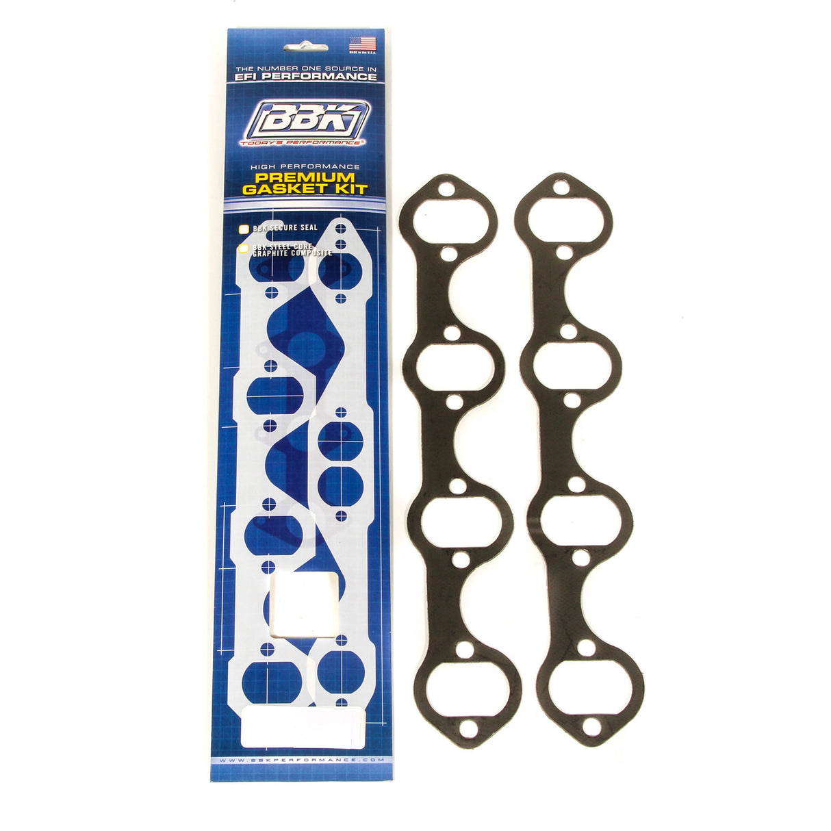 BBK PREMIUM HEADER GASKET SET FORD 302 / 351 OVAL 1-3/4" (PAIR) BBK Performance Parts Exhaust Manifold Gasket Set  AXOPROS