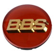 BBS Center Cap - 70mm Red w/ Gold 3D Logo (4-tab) BBS Wheel Center Caps  AXOPROS