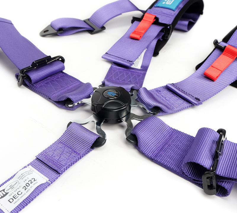 NRG SFI 16.1 5Pt 3 Inch Seat Belt Harness with Pads / Cam Lock - Purple NRG Seat Belts & Harnesses  AXOPROS