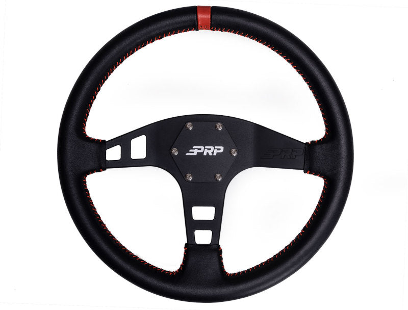 PRP Flat Leather Steering Wheel- Red PRP Seats Steering Wheels  AXOPROS
