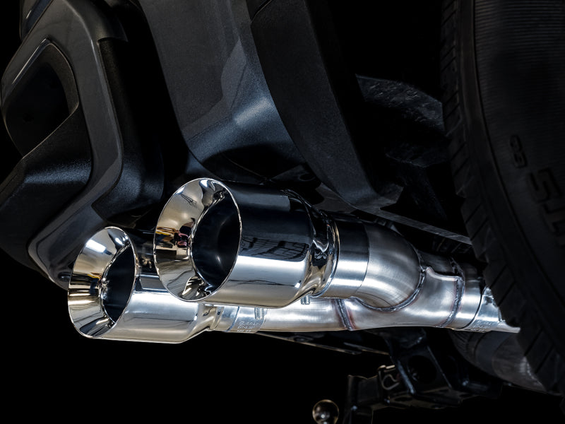 AWE Tuning 4th Gen GM 1500 5.3L 0FG Catback Dual Side Exit (Flat Bumper) - Chrome Tips AWE Tuning Catback  AXOPROS