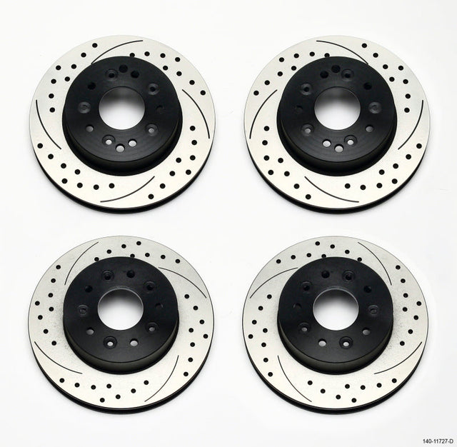 Wilwood Rotor Kit Front/Rear-Drilled 65-82 Corvette C2/C3 (1Pc Rotors) Wilwood Brake Rotors - 2 Piece  AXOPROS