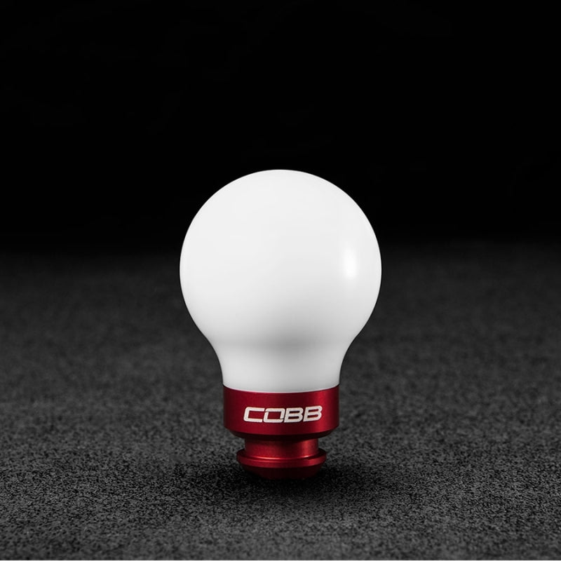 Cobb Subaru 5-Speed COBB Knob - White w/ Race Red COBB Shift Knobs  AXOPROS