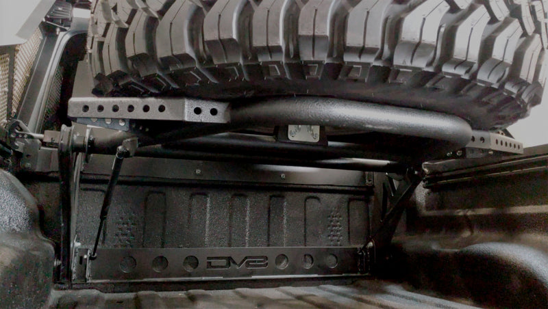 DV8 Offroad 2019+ Jeep Gladiator In-Bed Adjustable Tire Carrier DV8 Offroad Chase Racks  AXOPROS
