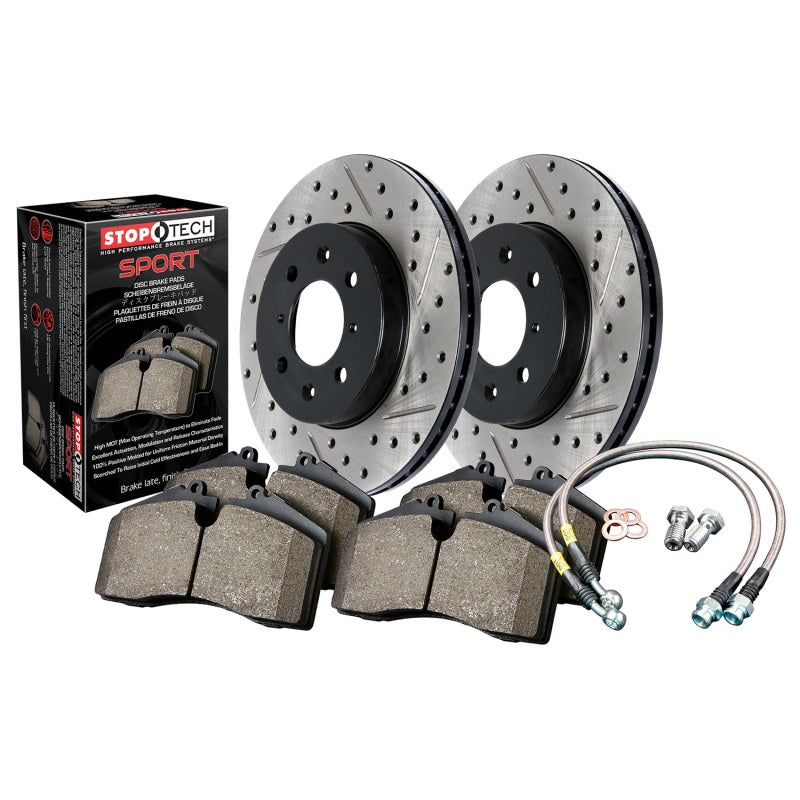 Sport Axle Pack, Drilled & Slotted, Rear Stoptech Brake Rotors - Slot & Drilled  AXOPROS