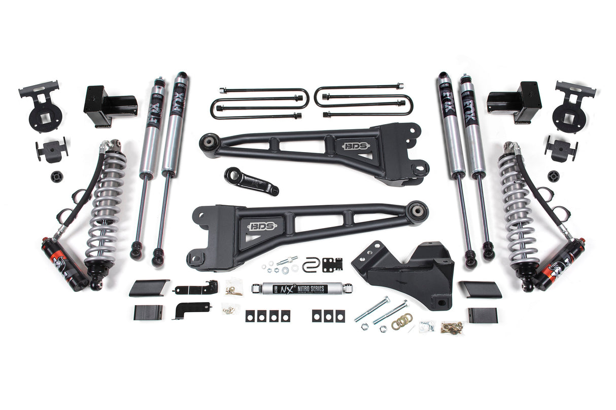 4 Inch Lift Kit W/ Radius Arm - FOX 2.5 Performance Elite Coil-Over Conversion - Ford F250/F350 Super Duty (17-19) 4WD - Diesel BDS Suspension Suspension Lift Kit  AXOPROS
