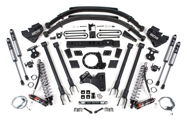 8 Inch Lift Kit W/ 4-Link - FOX 2.5 Performance Elite Coil-Over Conversion - Ford F250/F350 Super Duty (17-19) 4WD - Diesel BDS Suspension Suspension Lift Kit  AXOPROS