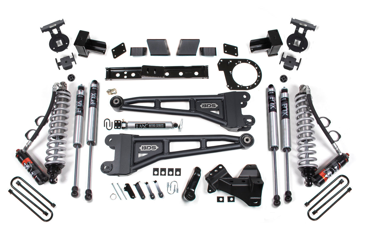 7 Inch Lift Kit W/ Radius Arm - FOX 2.5 Performance Elite Coil-Over Conversion - Ford F250/F350 Super Duty (20-22) 4WD - Diesel BDS Suspension Suspension Lift Kit  AXOPROS