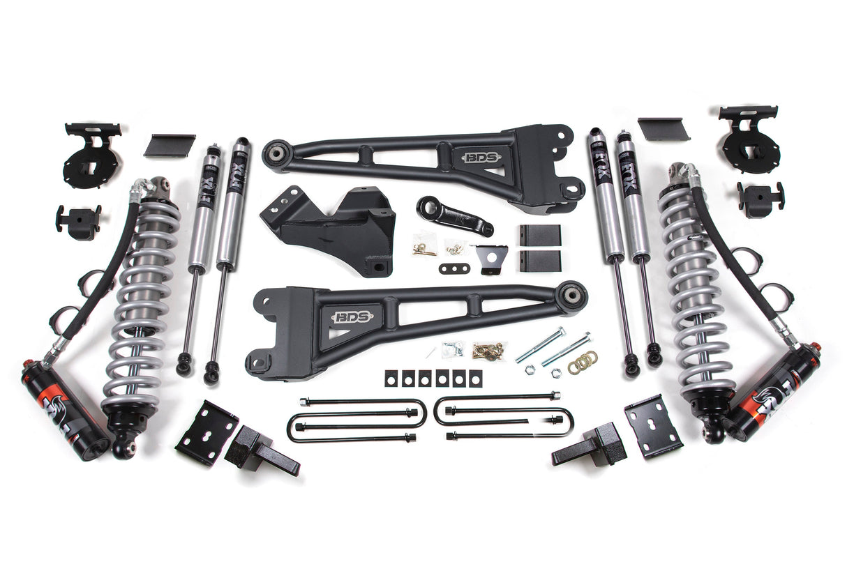 4 Inch Lift Kit W/ Radius Arm - FOX 2.5 Performance Elite Coil-Over Conversion - Ford F250/F350 Super Duty (11-16) 4WD - Diesel BDS Suspension Suspension Lift Kit  AXOPROS